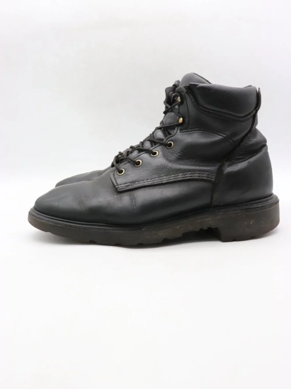 Red Wing 607 Men's Size 10.5 D SuperSoles Black Leather Work Boots USA Biker